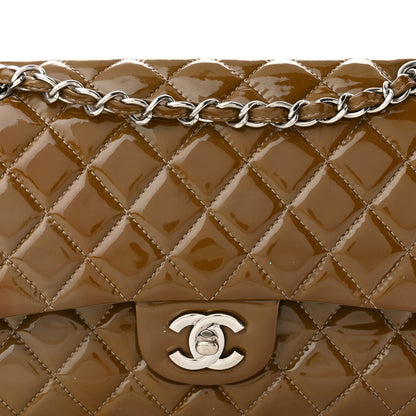 Chanel Patent Quilted Medium Double Flap Dark Green 7 of 10