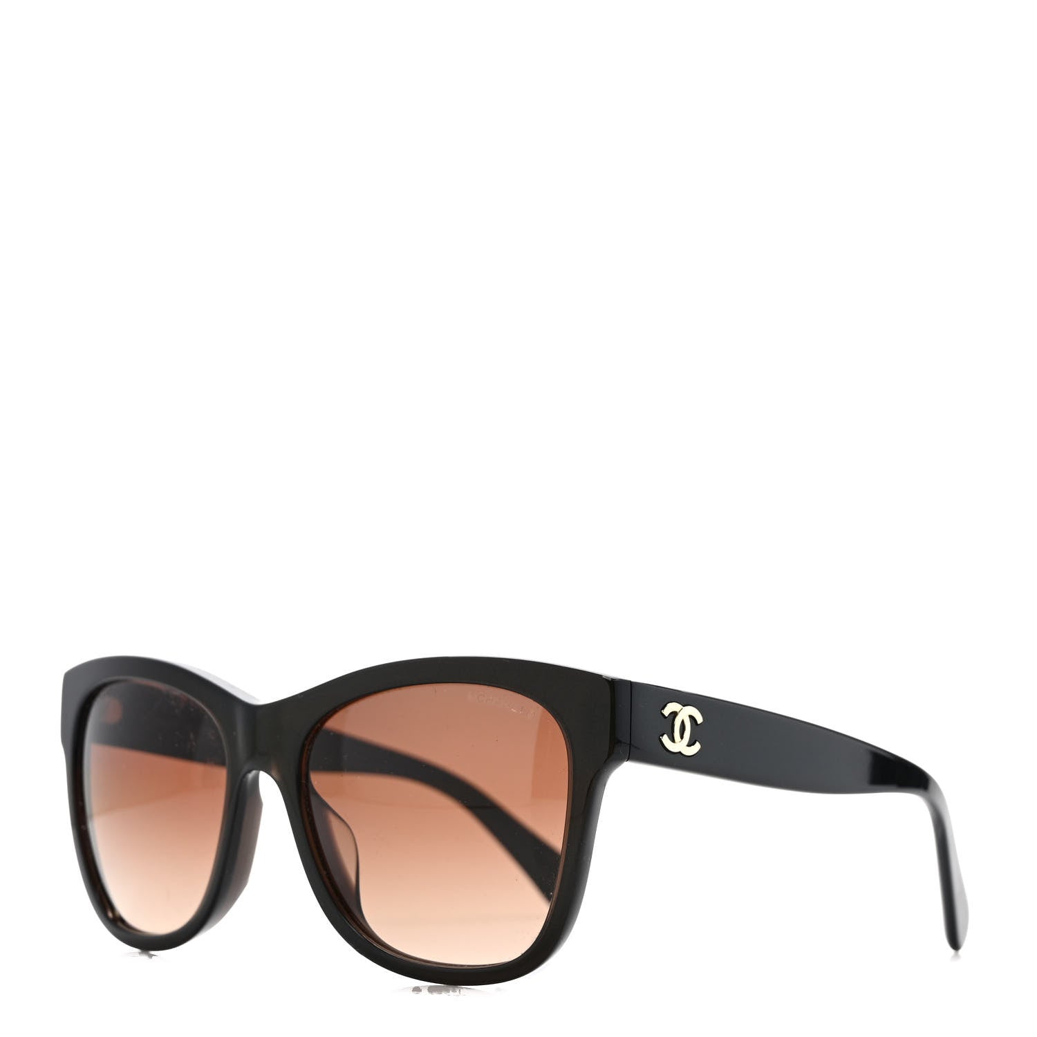 Chanel Acetate Mirrored Runway Square Sunglasses 5380-A Black Gold 1 of 8