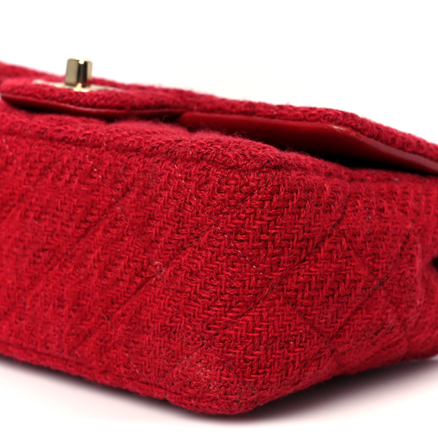 Chanel Tweed Quilted Mini Rectangular Flap Red 11 of 11