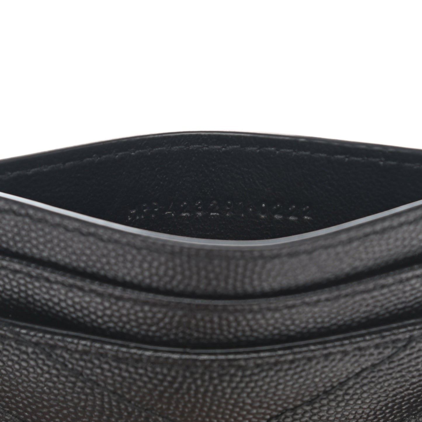 Grain De Poudre Matelasse Chevron Monogram Credit Card Case Black