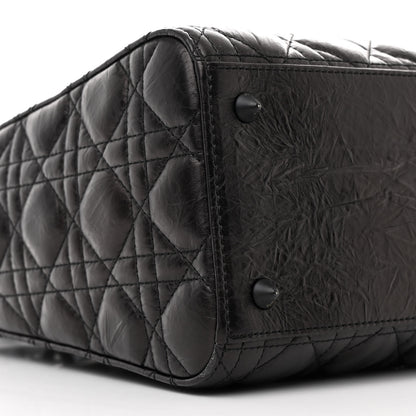 Christian Dior Crinkled Calfskin Cannage Medium Lady Dior Black 9 of 10