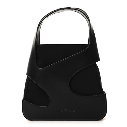 Salvatore Ferragamo Calfskin Cut Out Top Handle Black 1 of 11