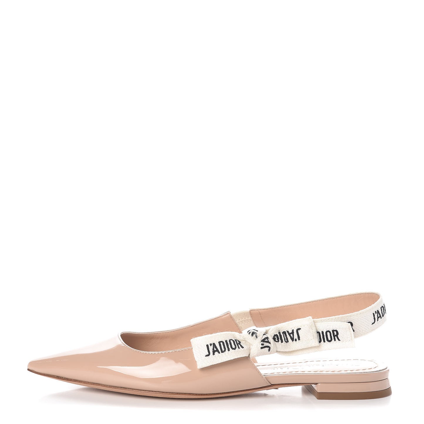 Patent Ribbon J'Adior Slingback Ballet Flats 35.5 Nude