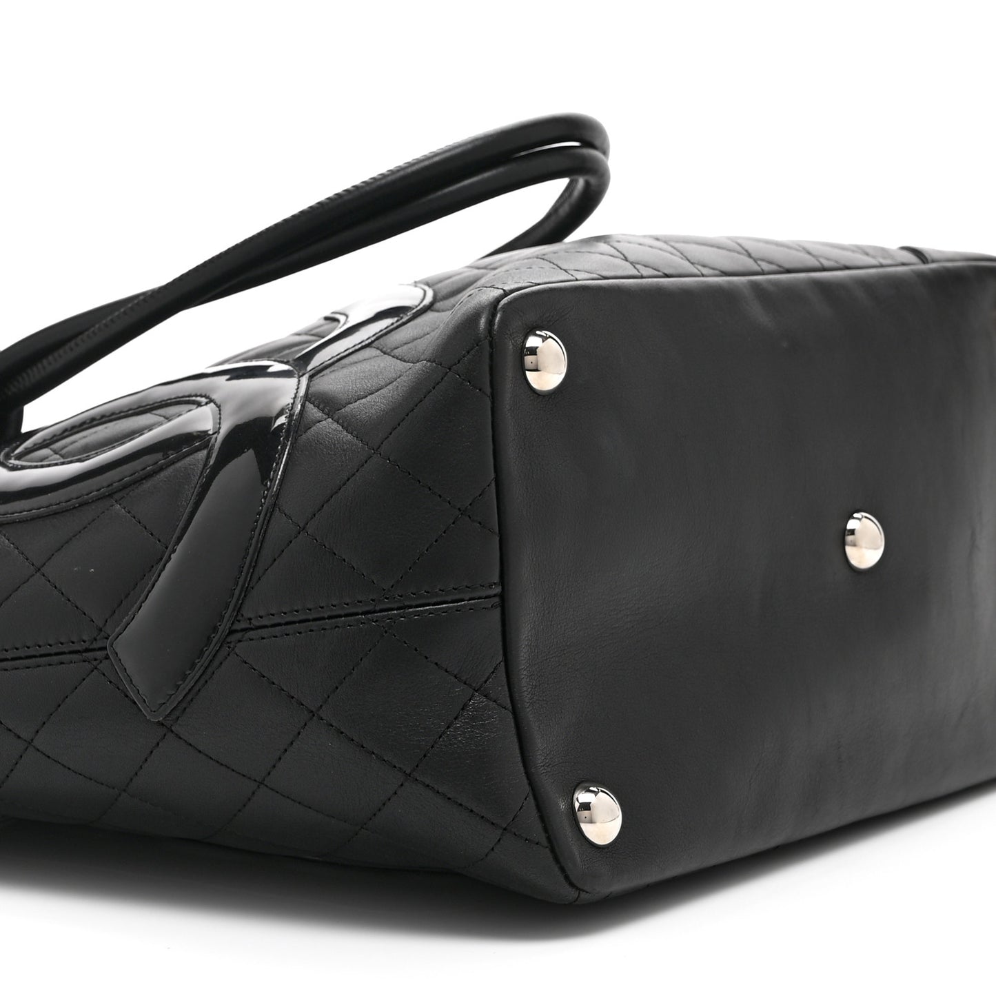 Calfskin Quilted Large Cambon Tote Black