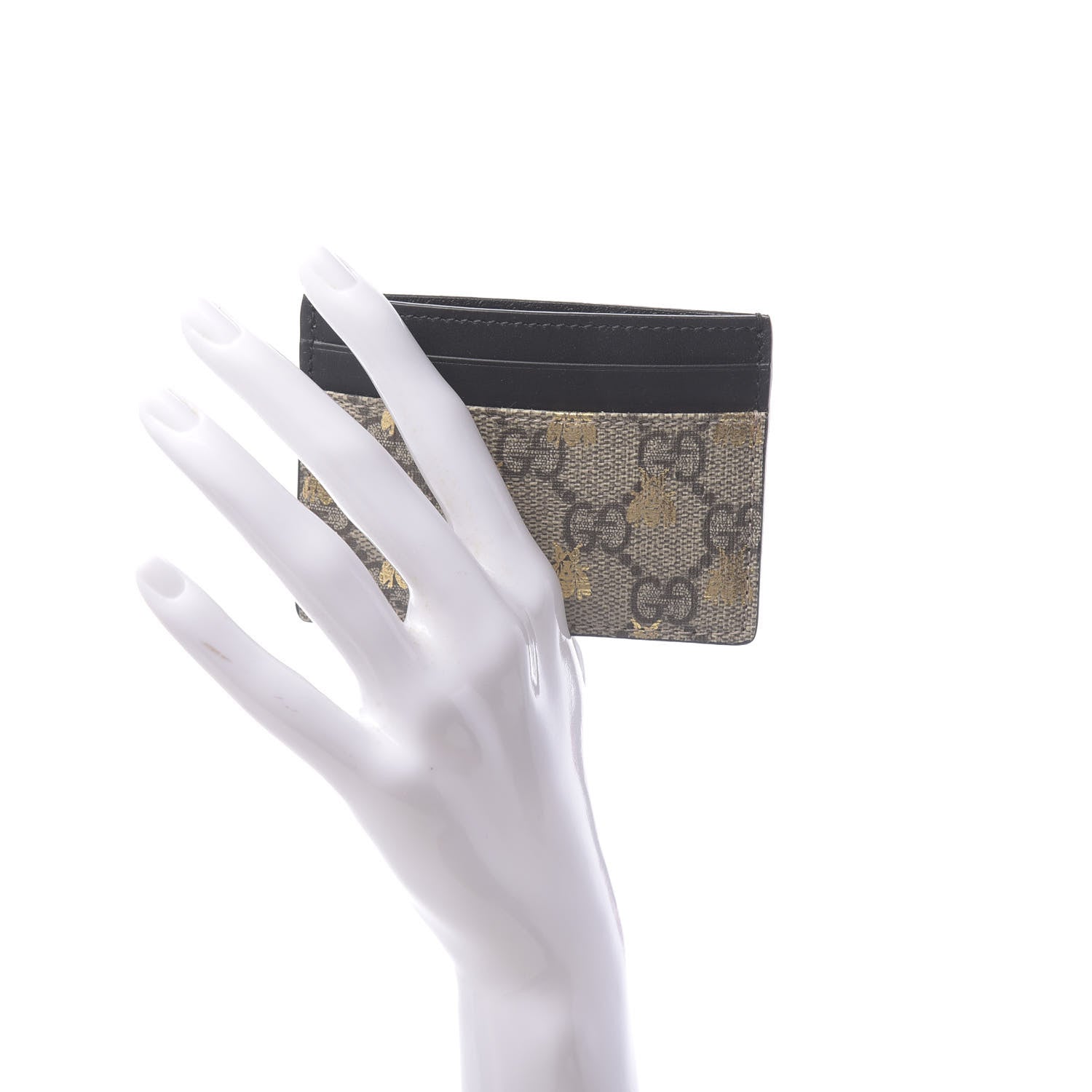 Gucci GG Supreme Monogram Bees Card Holder Black 2 of 7