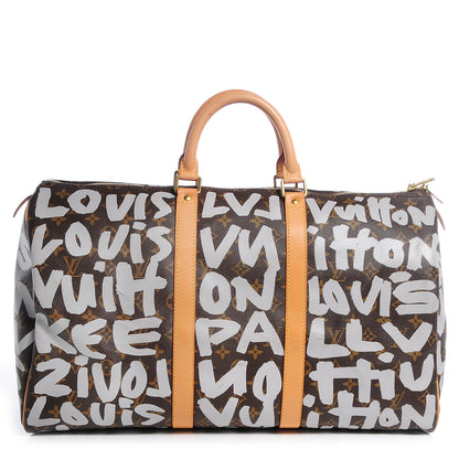 Louis Vuitton Graffiti Keepall 50 Silver 1 of 7