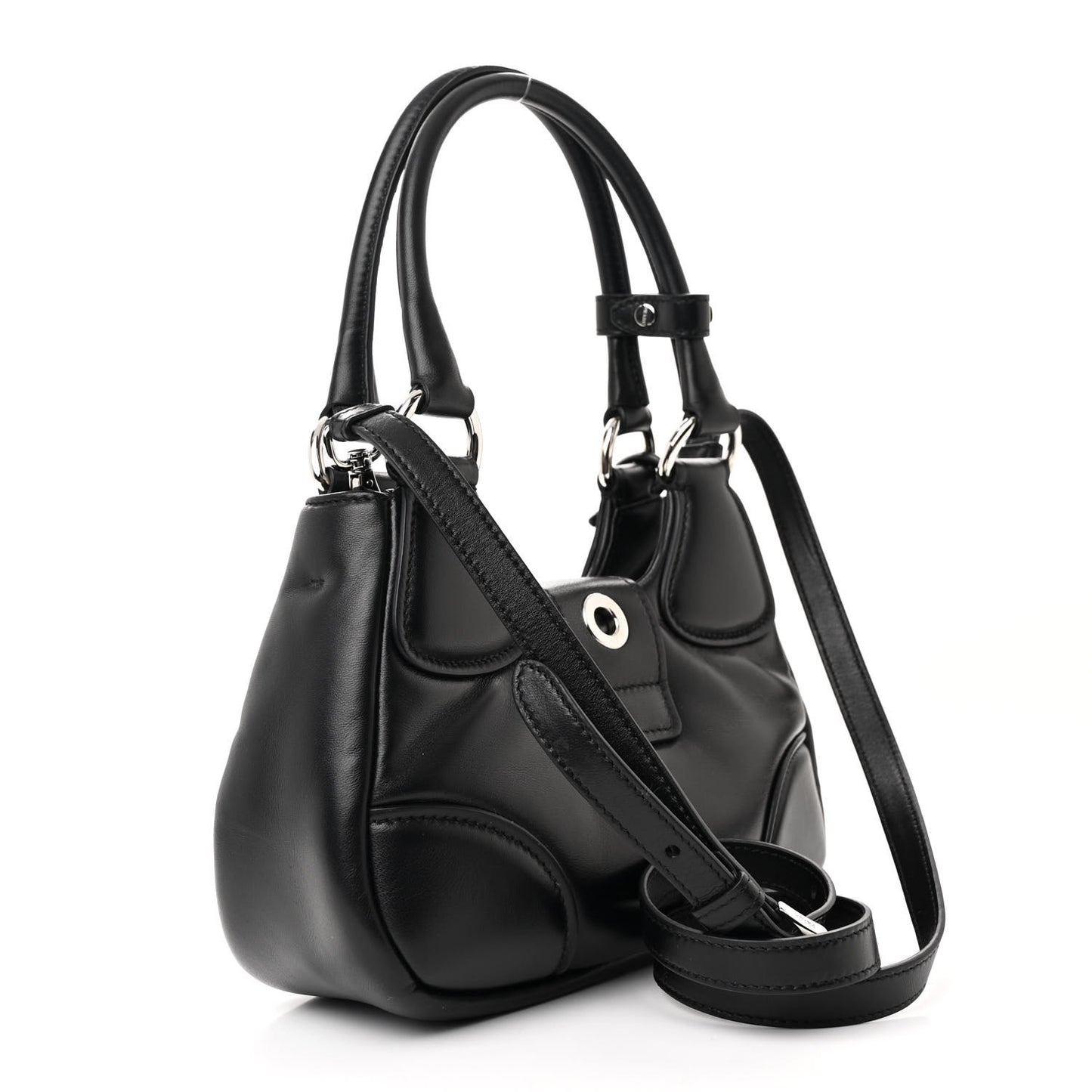 Nappa Soft Padded Re-Edition 2002 Moon Bag Black