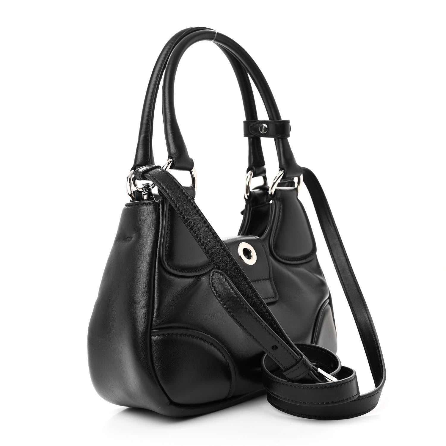 Prada Nappa Soft Padded Re-Edition 2002 Moon Bag Black 3 of 10