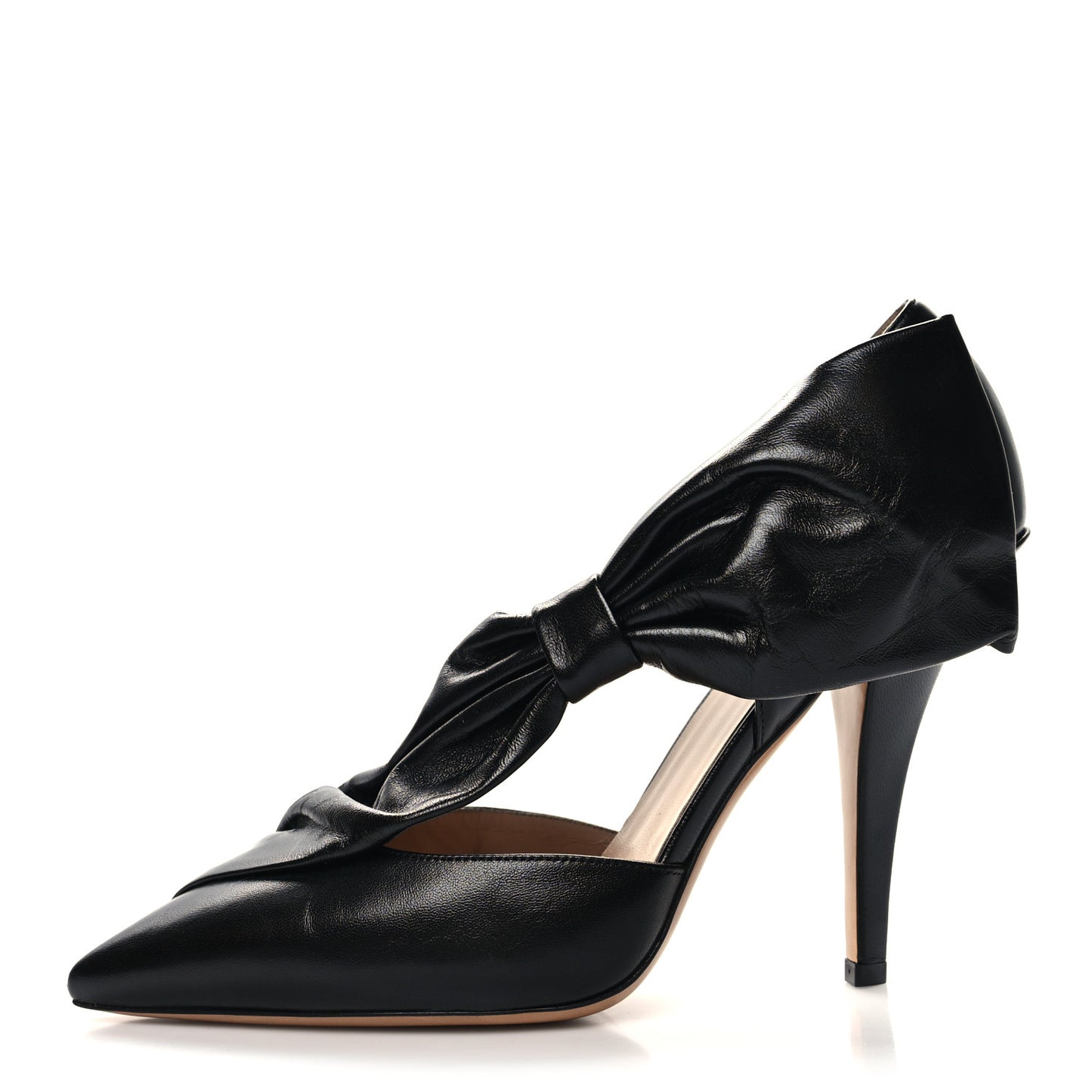 Nappa Bow Pointed Toe 85mm Pumps 38.5 Black