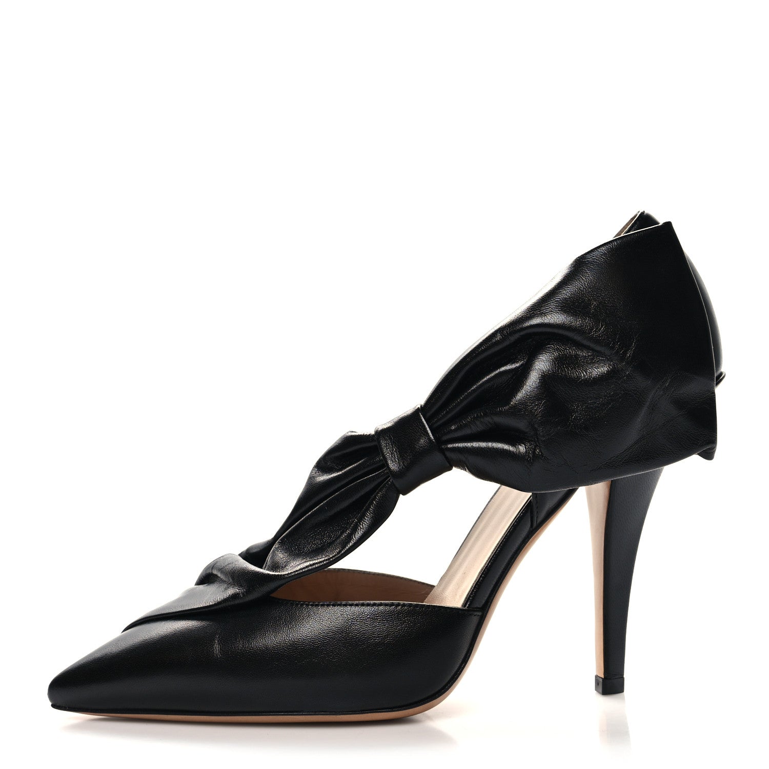 Valentino Garavani Nappa Bow Pointed Toe 85mm Pumps 38.5 Black 1 of 7