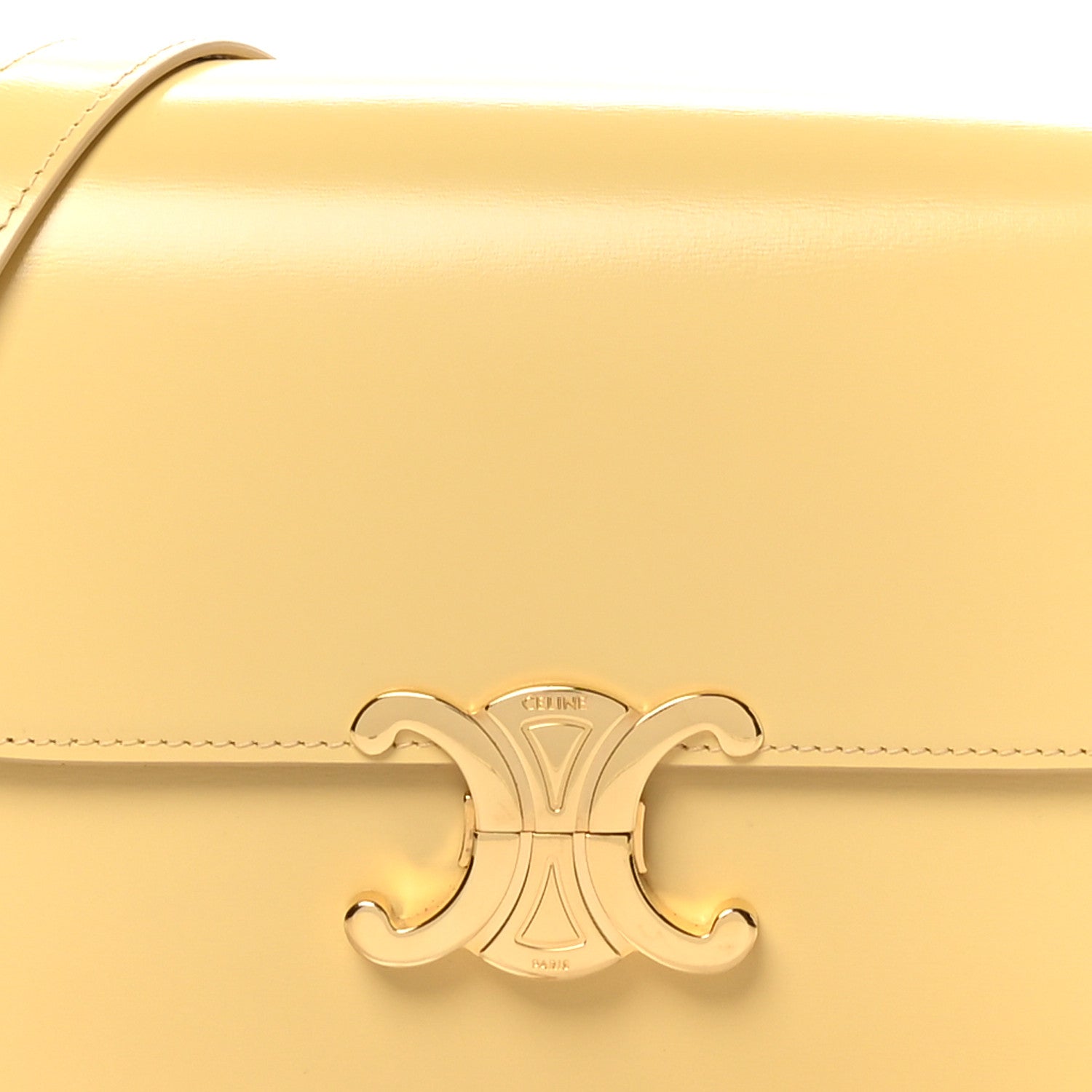 Celine Shiny Calfskin Medium Triomphe Limestone 8 of 10