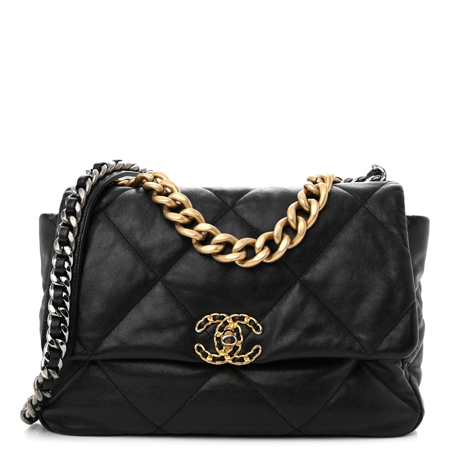 Chanel Lambskin Quilted Large Chanel 19 Flap Black 1 of 10
