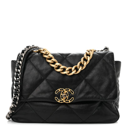 Chanel Lambskin Quilted Large Chanel 19 Flap Black 1 of 10