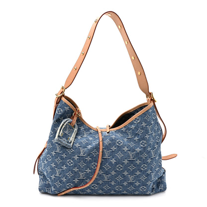 Louis Vuitton Monogram Denim CarryAll MM Blue 1 of 10