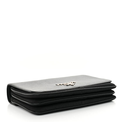 Prada Saffiano Tessuto Nylon Chain Shoulder Bag Black 4 of 11