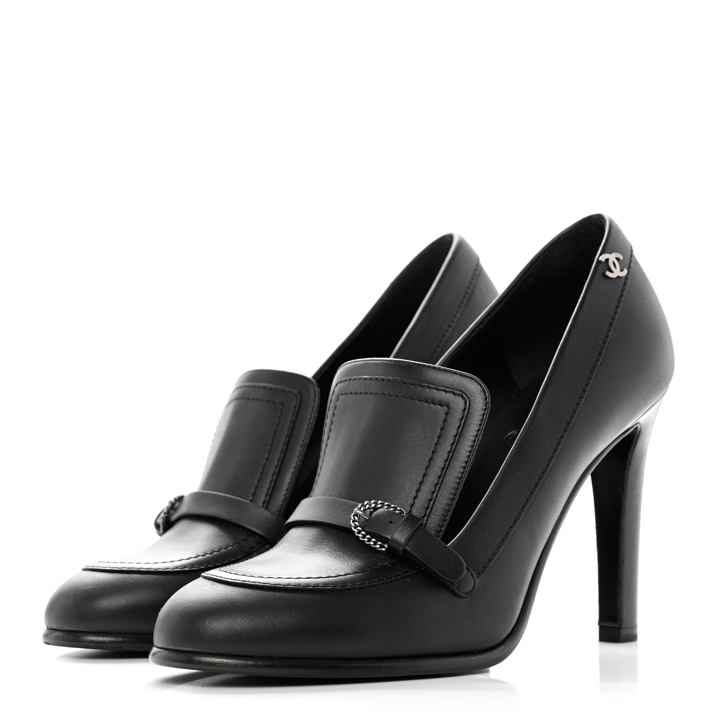 Calfskin Buckle Pumps 37 Black