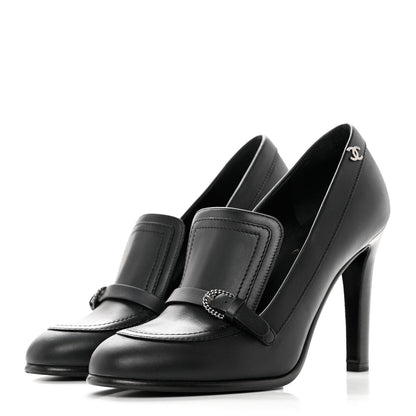 Chanel Calfskin Buckle Pumps 37 Black 3 of 9