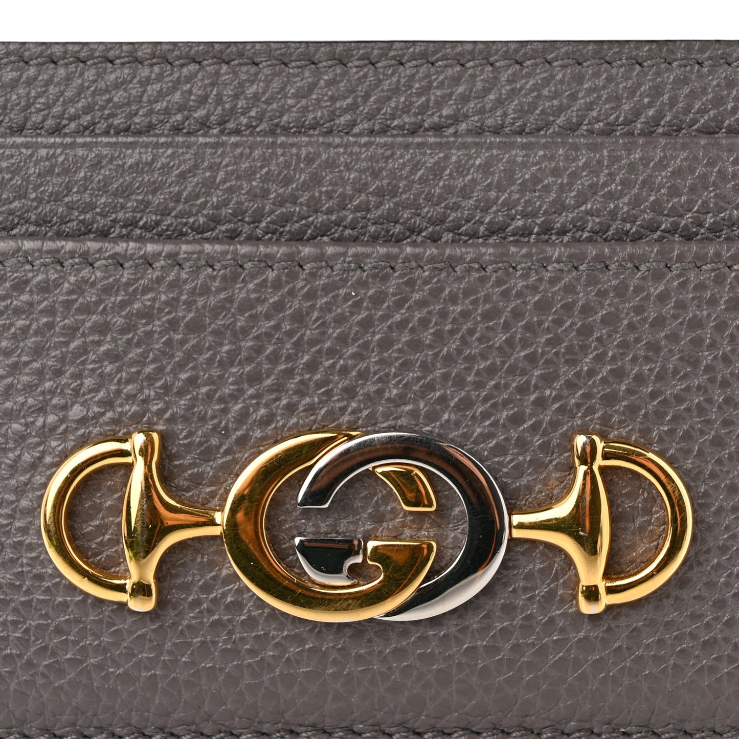 Grainy Calfskin Zumi Card Holder Dusty Grey