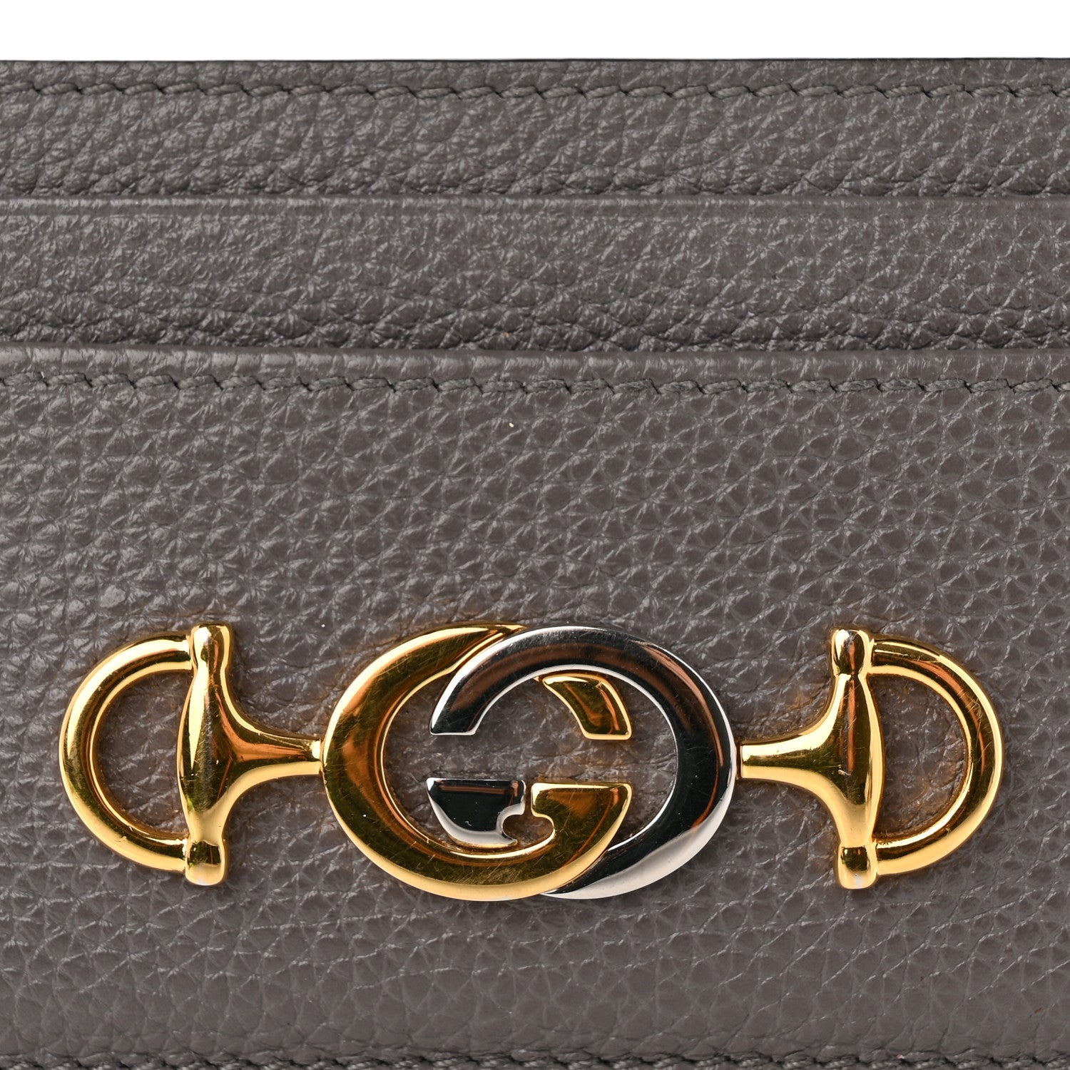 Gucci Grainy Calfskin Zumi Card Holder Dusty Grey 7 of 11