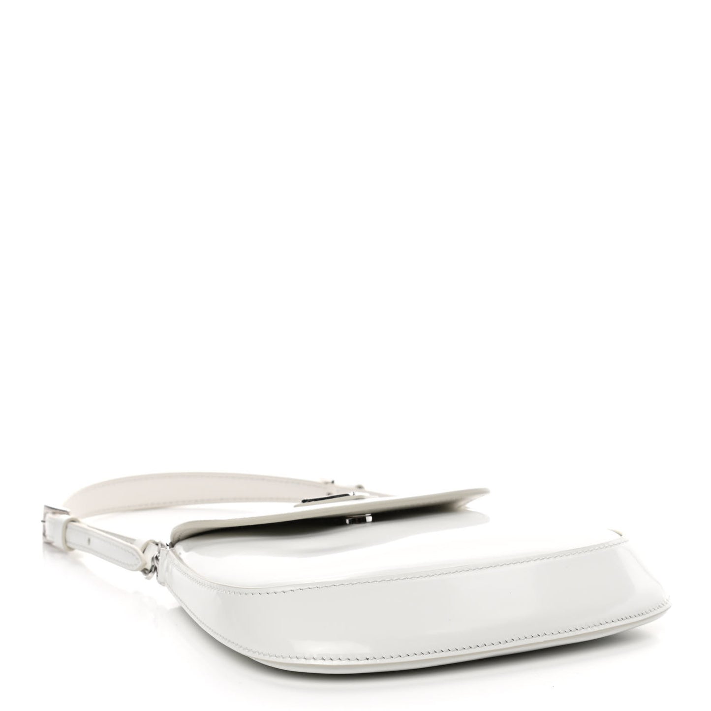 Spazzolato Mini Cleo Flap Adjustable Strap Shoulder Bag White