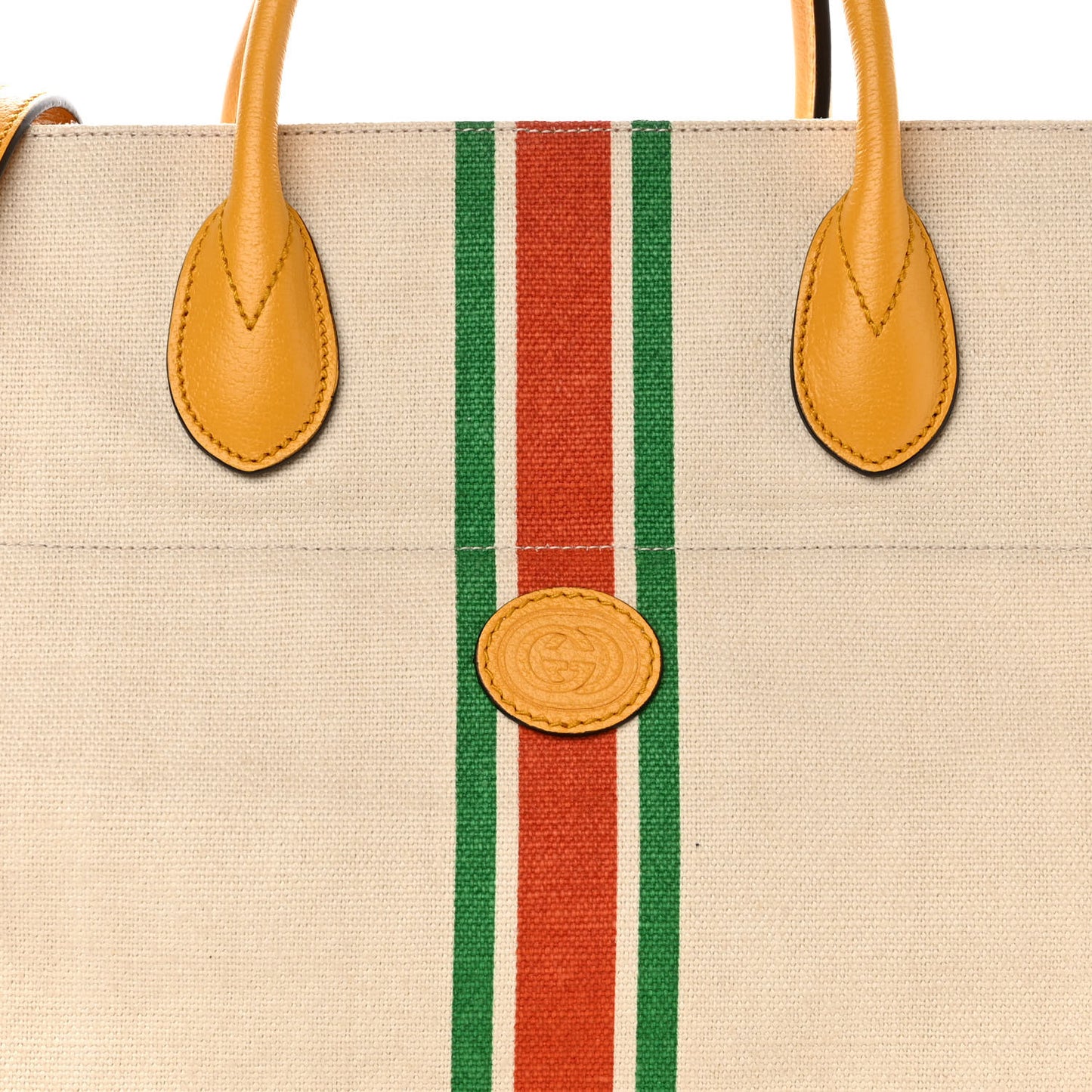 Linen Heavy Canvas Textured Dollar Calfskin Web Large Retro Interlocking G Foldable Tote Light Beige