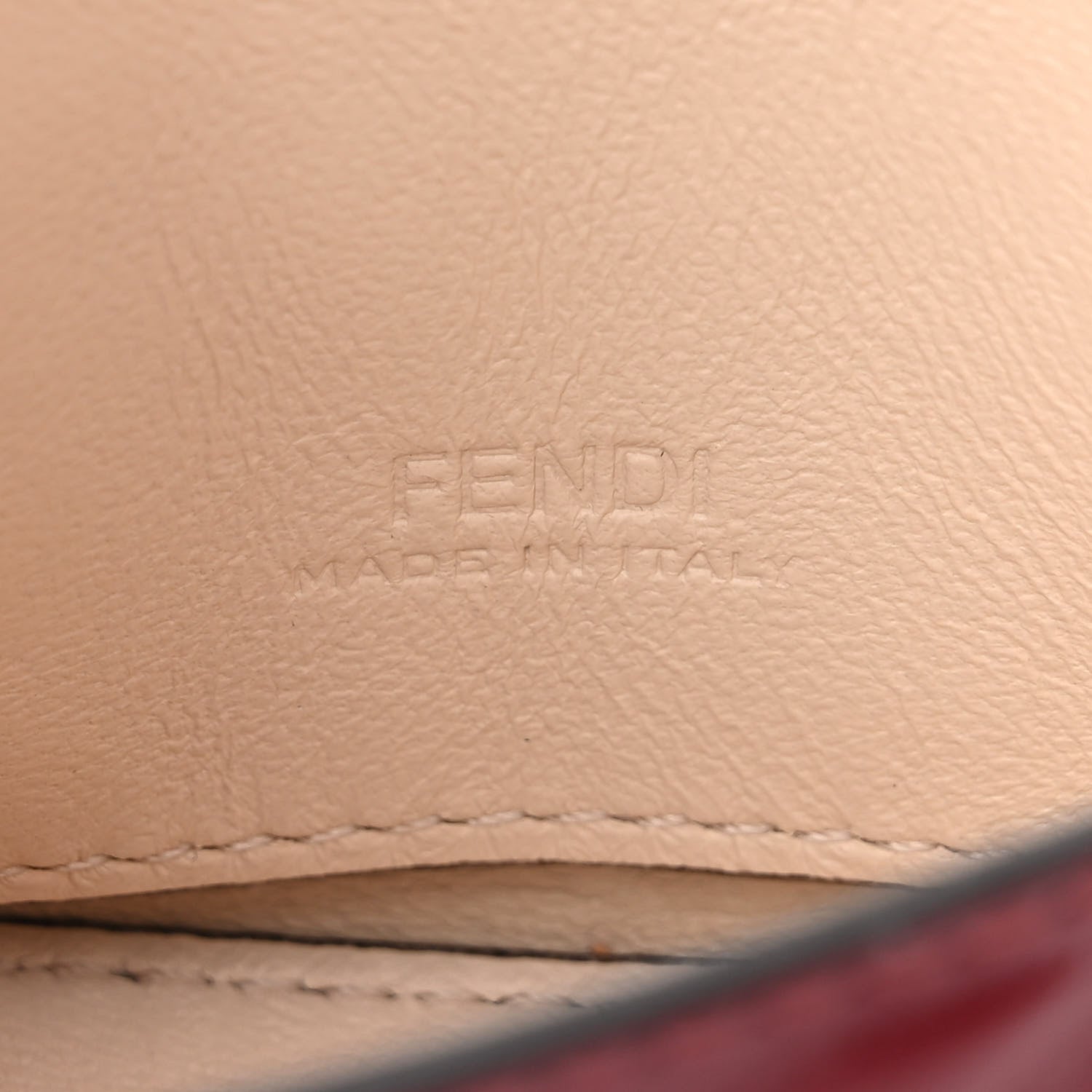 Fendi Nappa Matisse FF Embossed Nano Baguette Charm Barolo 6 of 11