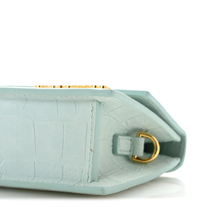 Jacquemus Nubuck Crocodile Embossed Le Chiquito Long Light Green 9 of 12