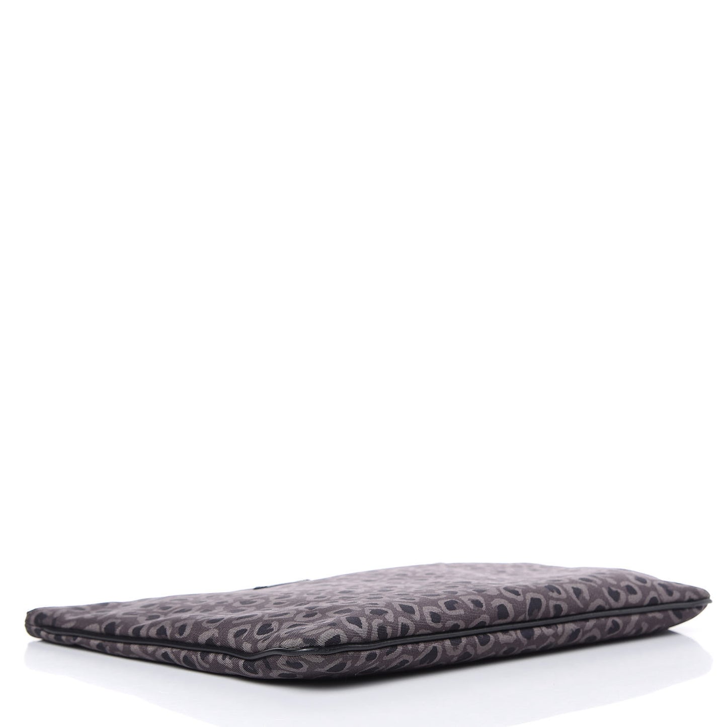 Canvas Leopard Print Clutch Grey