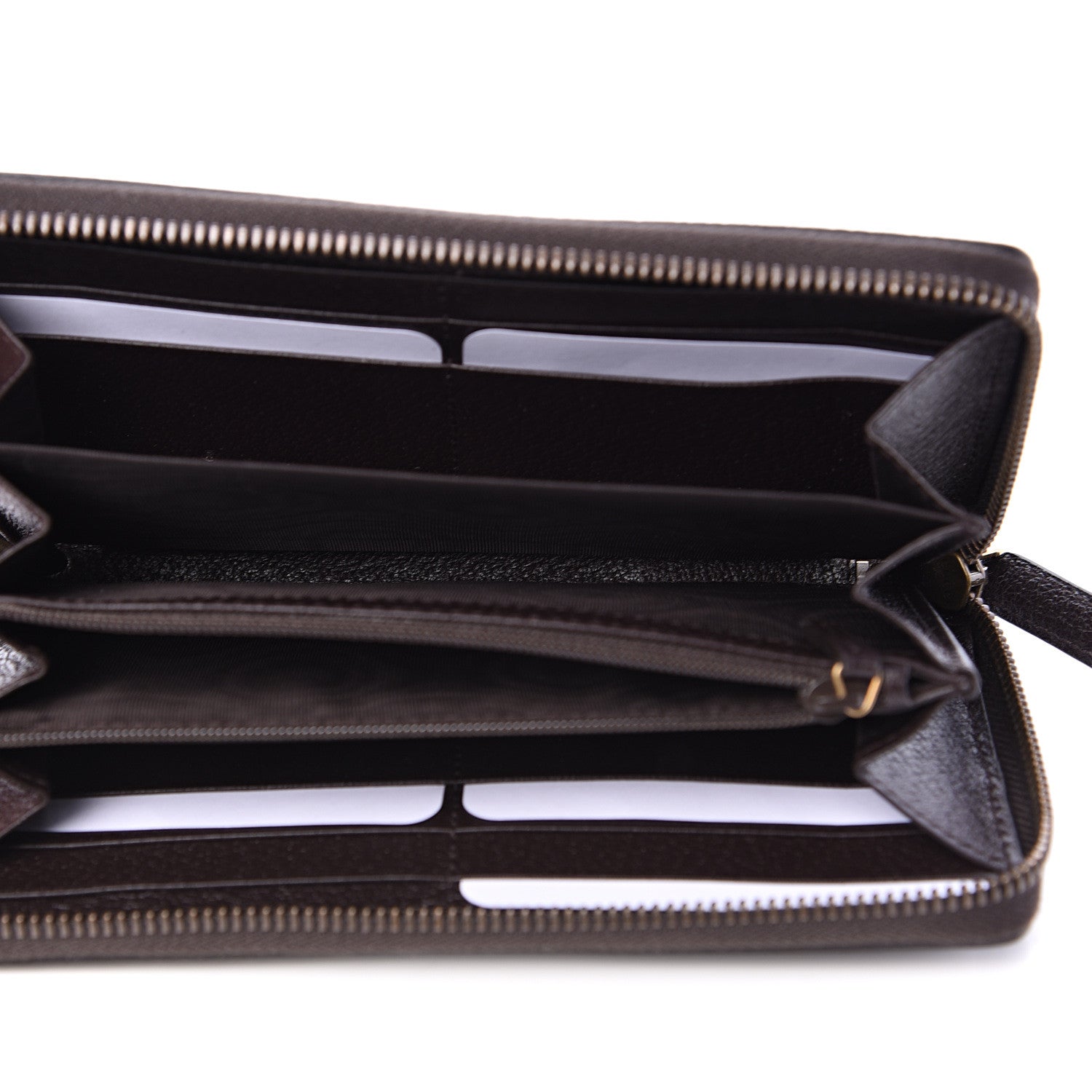 Gucci Dollar Calfskin Boar Effect GG Marmont Zip Around Wallet Dark Cocoa 4 of 6