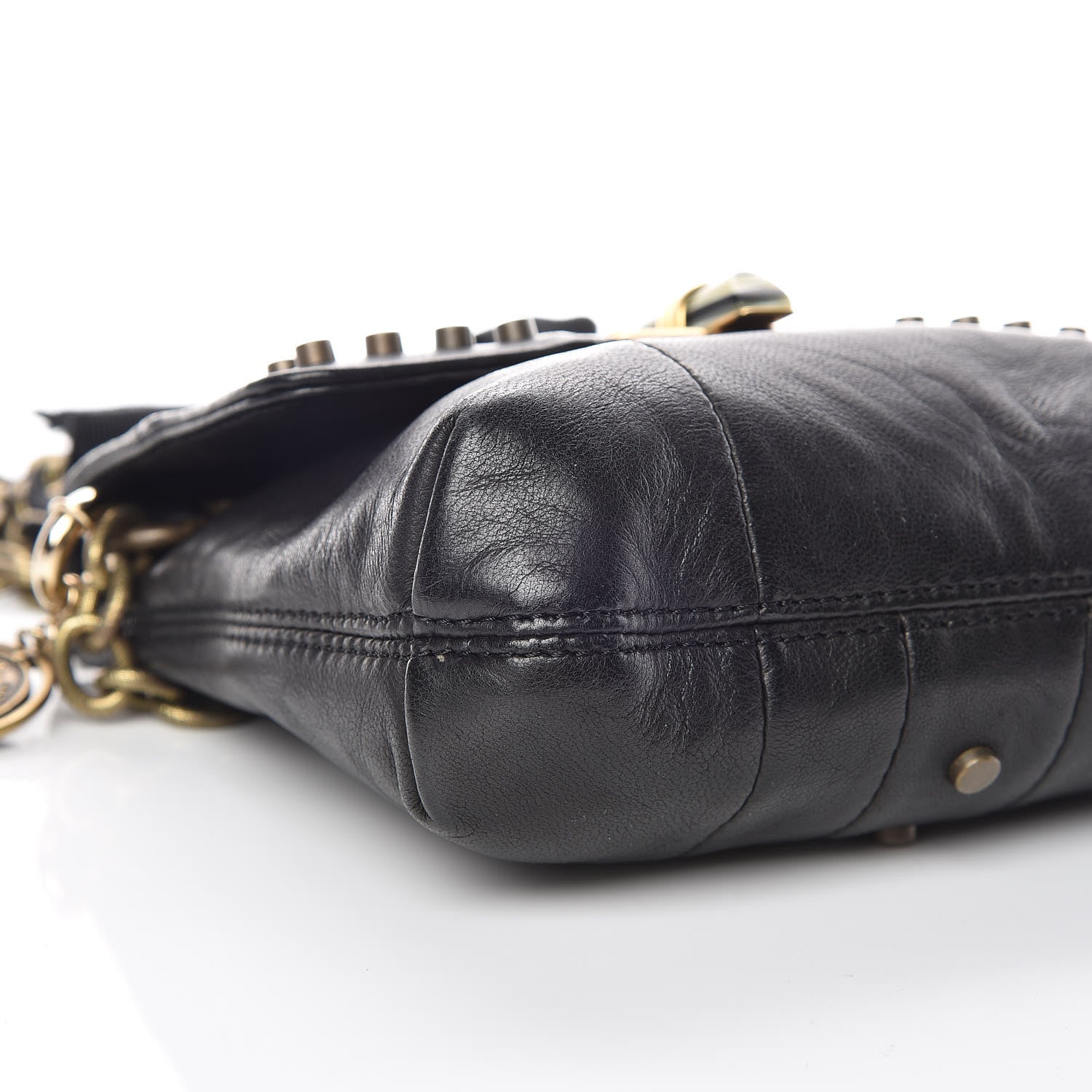 Lanvin Lambskin Patchwork Studded Mini Happy Pop Crossbody Black 5 of 9