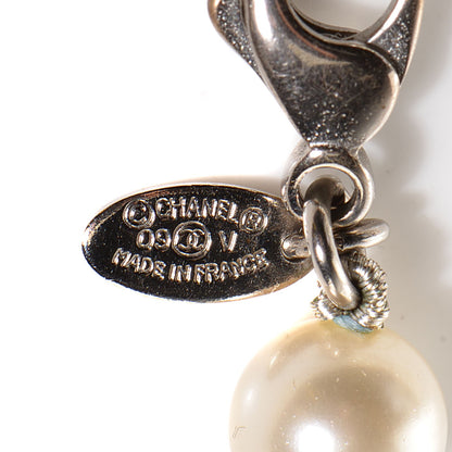 Chanel Graduated Pearl CC Long Necklace Silver 4 of 6