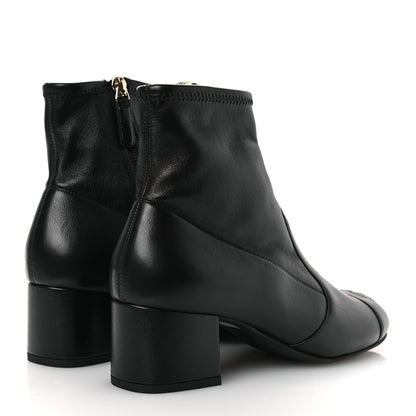 Chanel Stretch Lambskin Cap Toe CC Short Boots 36.5 Black 5 of 11