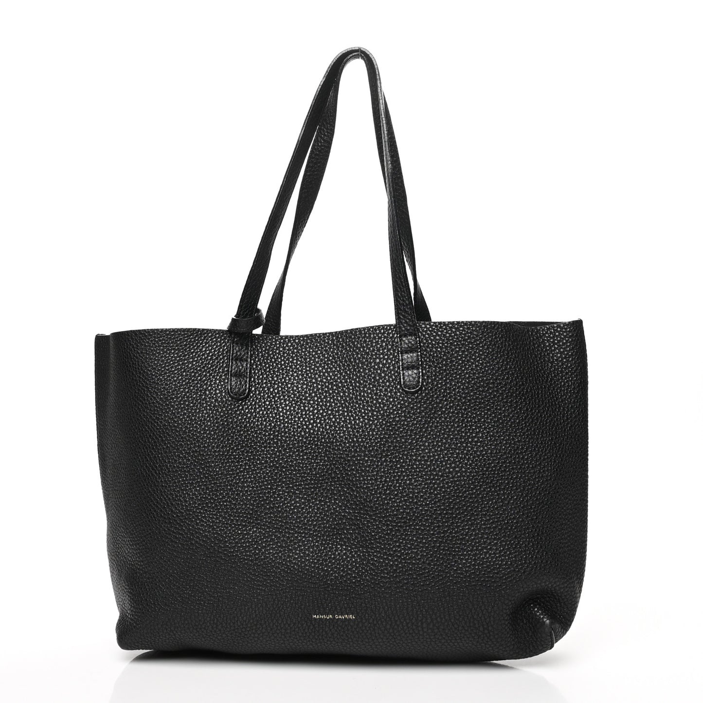 Calfskin Small Shopping Tote Black Gold
