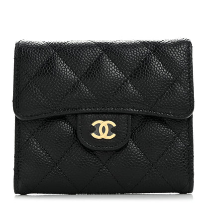 Chanel Caviar Quilted Compact Flap Wallet Black 1 of 9