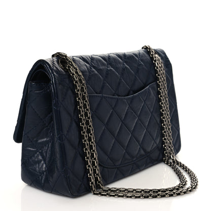 Chanel Aged Calfskin Quilted 2.55 Reissue 226 Flap Navy Blue 3 of 10