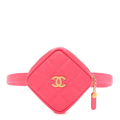 Chanel Lambskin Quilted Diamond Belt Bag Pink 1 of 11