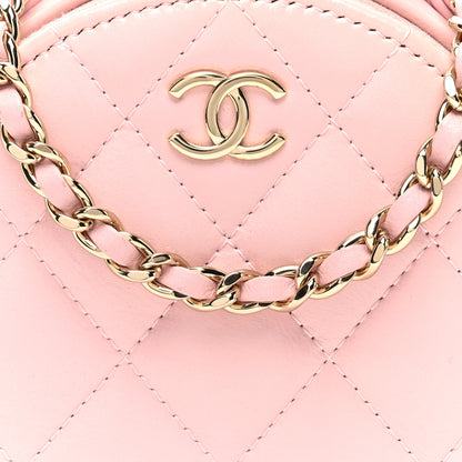 Chanel Lambskin Quilted Round Handle With Care Vanity With Chain Pink 9 of 12