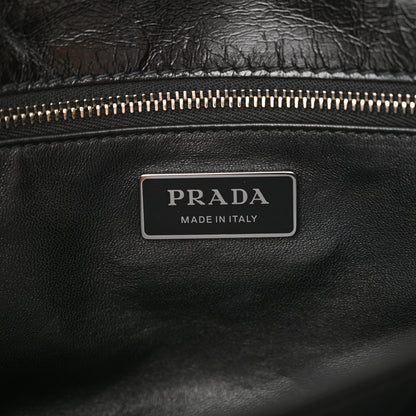 Prada Glossy Calfskin Medium Sound Shoulder Bag Black 6 of 12