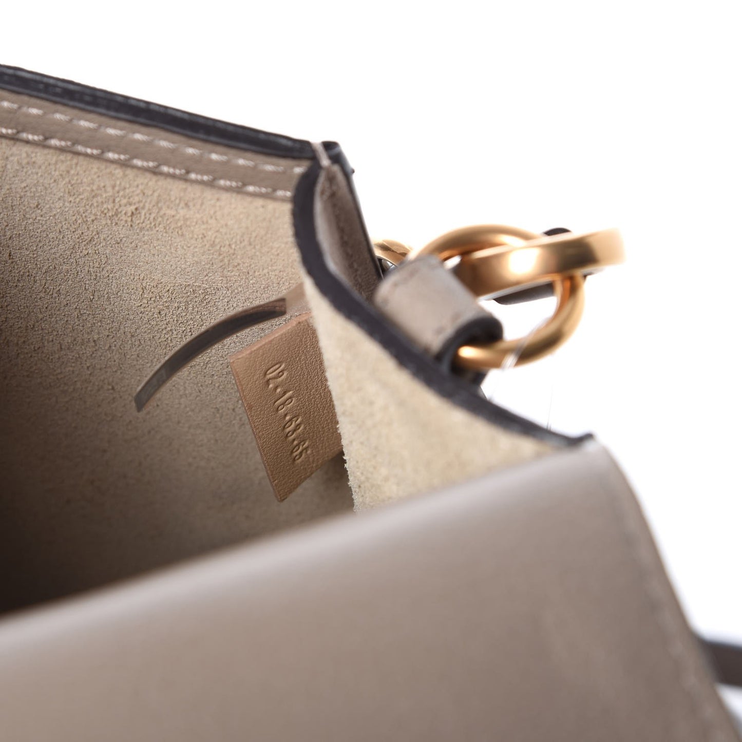 Calfskin Suede Medium Nile Bracelet Bag Motty Grey