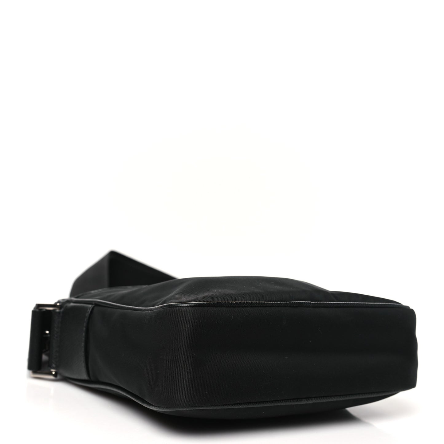 Tessuto Nylon Saffiano Pocket Messenger Shoulder Bag Black