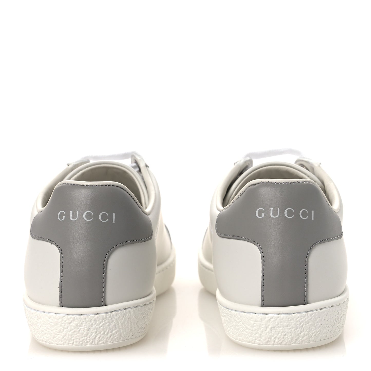Calfskin Interlocking G Perforated Womens Ace Sneakers 37 White Grey Sky