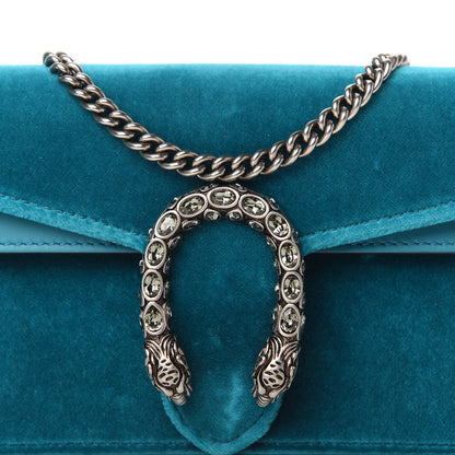 Gucci Velvet Super Mini Dionysus Shoulder Bag Pavone Cyan 9 of 10