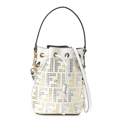 Fendi Vitello Liberty F is Fendi FF Studded Mini Mon Tresor Bucket Bag White 1 of 9