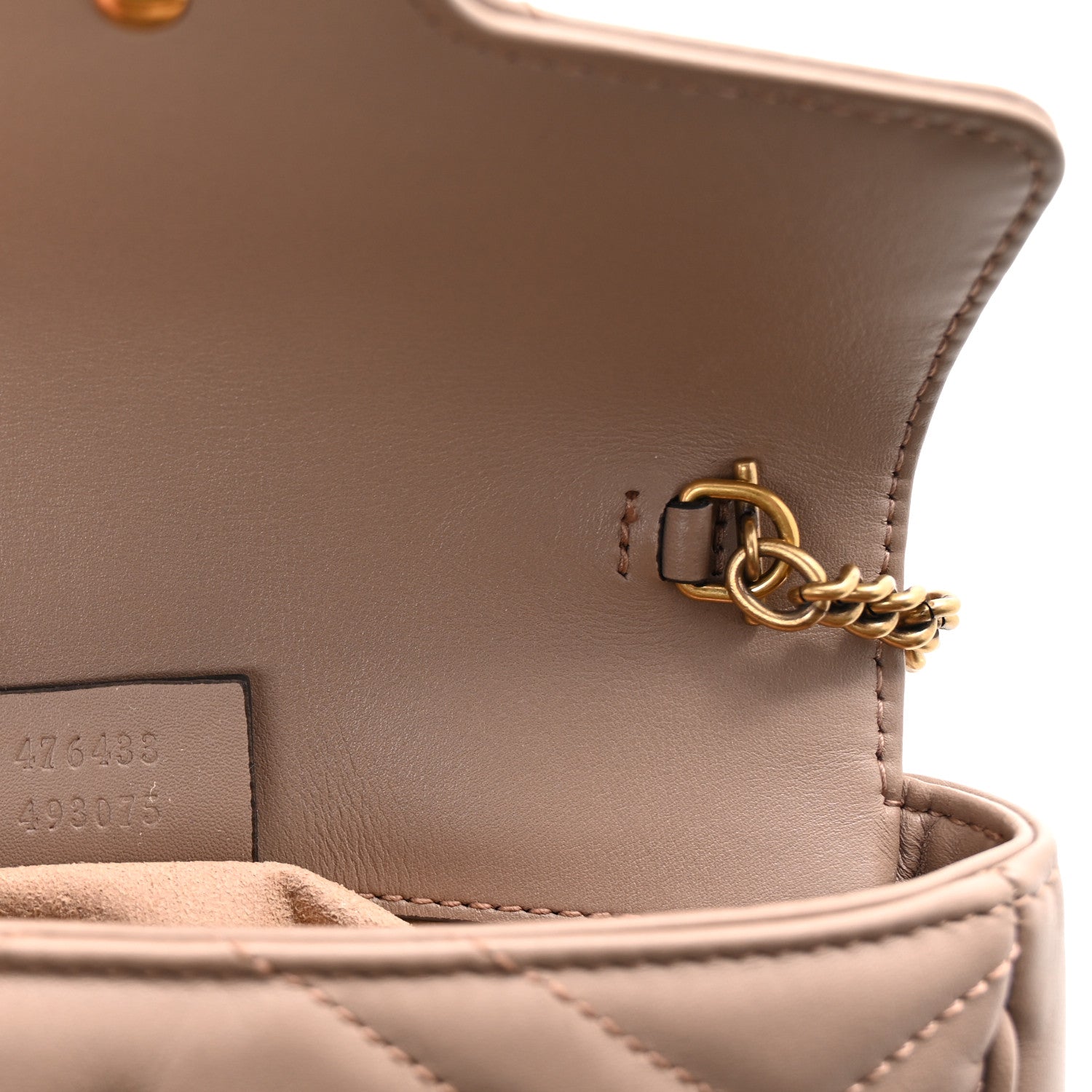 Gucci Calfskin Matelasse Super Mini GG Marmont Shoulder Bag Porcelain Rose 7 of 10
