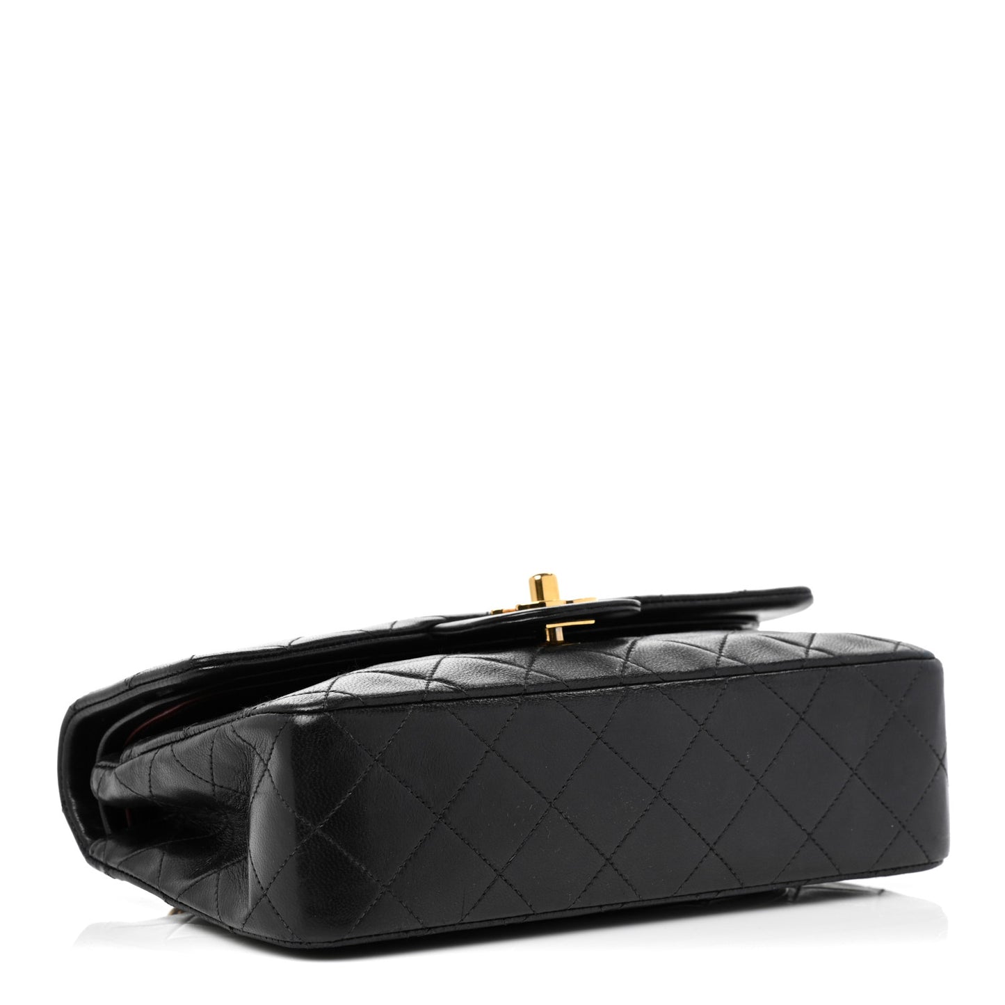 Lambskin Quilted Small Double Flap Black