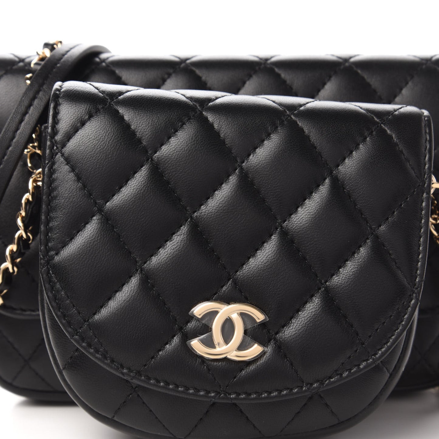 Lambskin Quilted Side Packs Black