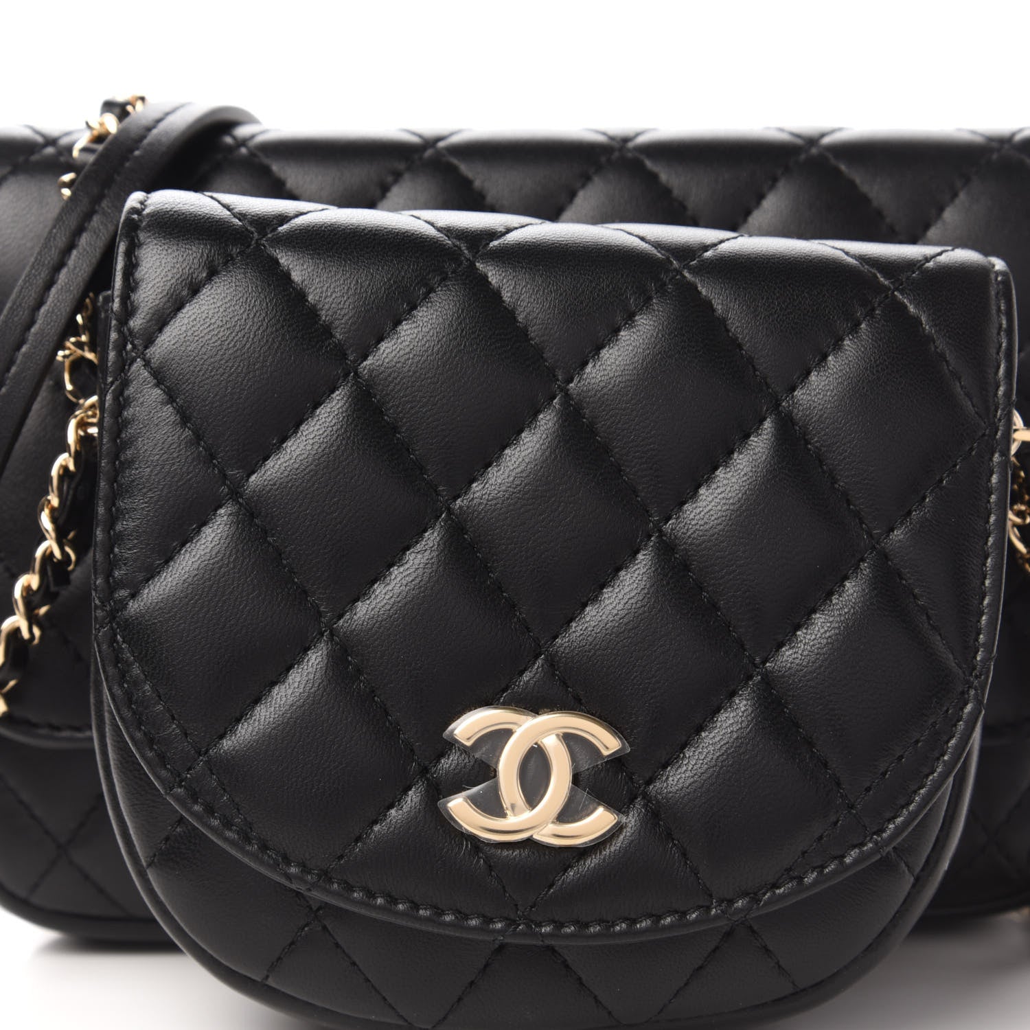 Chanel Lambskin Quilted Side Packs Black 11 of 12