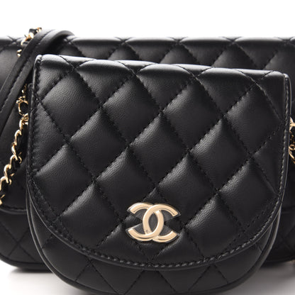 Chanel Lambskin Quilted Side Packs Black 11 of 12