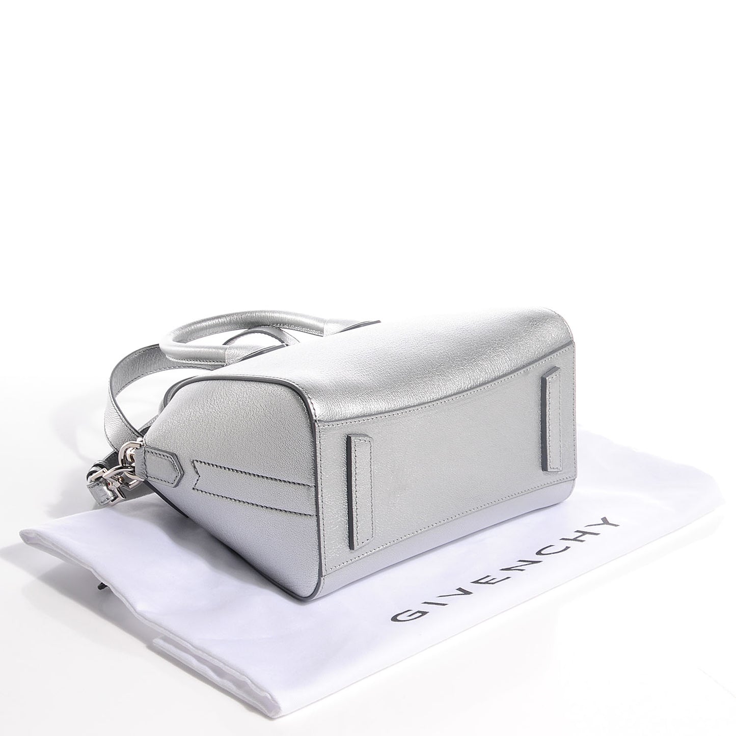 Sugar Goatskin Mini Antigona Silver