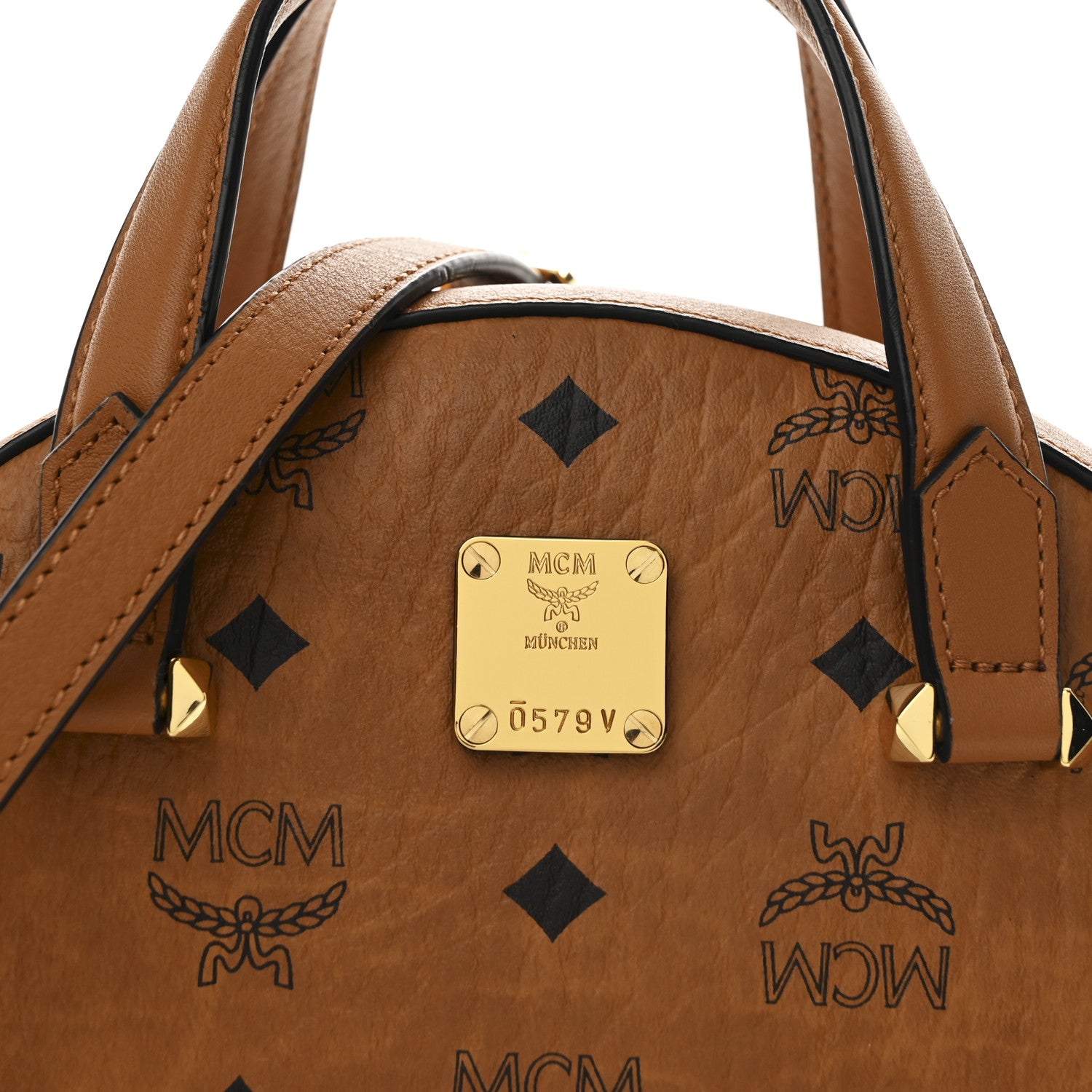 MCM Visetos Essential Small Disco Tote Cognac 8 of 12